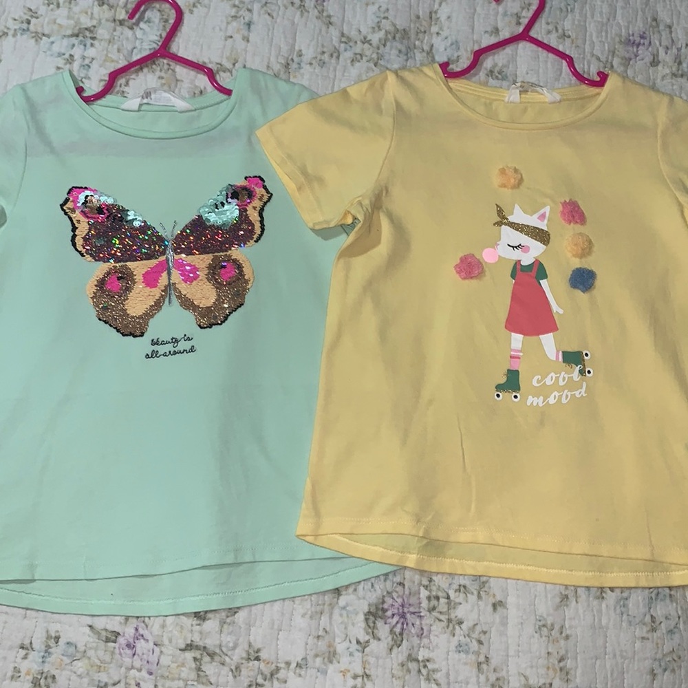 H&M, little girl shirt bundle, size 6-8 years